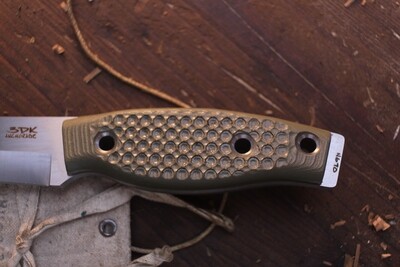 3DK Fuukko 3.75" Fixed Scandi, N690 Blade / DTA Textured OD Green G-10