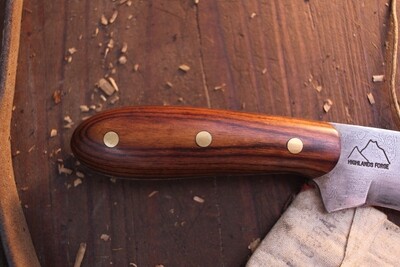 Highlands Forge 5" Fixed Blade Hunter / Bubinga / Alaskan Forged 1084 &amp; 15N20 1095 Core San Mai