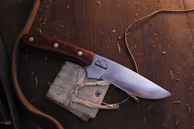 Highlands Forge 5&quot; Fixed Blade Hunter / Lacewood /  Satin Forged 1095