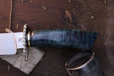 Wild River Custom Fighter 11" Fixed Blade / Tiger Maple &amp; Nickel Silver / Satin 1084