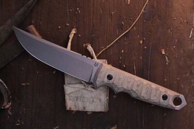 Fox Ryu 5.3&quot; Fixed Blade Knife / Green Micarta / Satin Nilox ( Pre Owned )