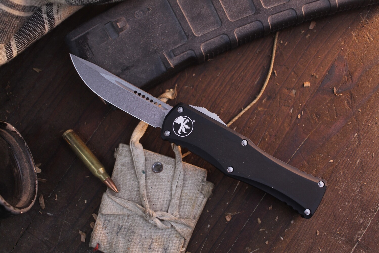 Microtech Hera S/E 3&quot; OTF Auto / Black Aluminum / Stonewashed