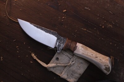 Barrett Knives Haines Hunter 4.25” Fixed Blade / Walnut & Moose Antler / Alaskan Forged 1095 Barrett Knives Haines Hunter 4.25” Fixed Blade / Walnut & Moose Antler / Alaskan Forged 1095