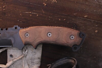 Tops Steel Eagle 7.63" Fixed Blade / Natural Micarta / Flamed 1095 ( Pre Owned )
