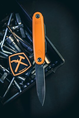 Medford Knife &amp; Tool A.S.K. Jefferson Multi-tool / Orange G10 / S45VN / Prybar / Bottle Opener ( Pre Owned )