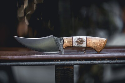 Barrett Knives TUSK 4” Fixed Blade / Moose Antler & Canary Wood / Alaskan Forged 1095