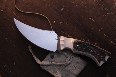 Barrett Knives TUSK 4” Fixed Blade / Moose Antler / Alaskan Forged 1095
