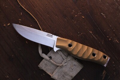 3DK MAK 4" Fixed Drop Point, Elmax Blade / Desert Tan G10 handle