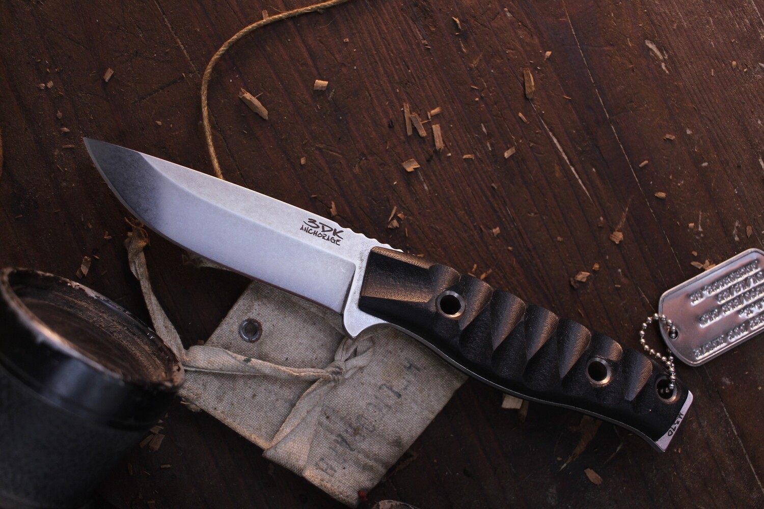 3DK MAK 4&quot; Fixed Drop Point, N690 Blade / Black G10 handle