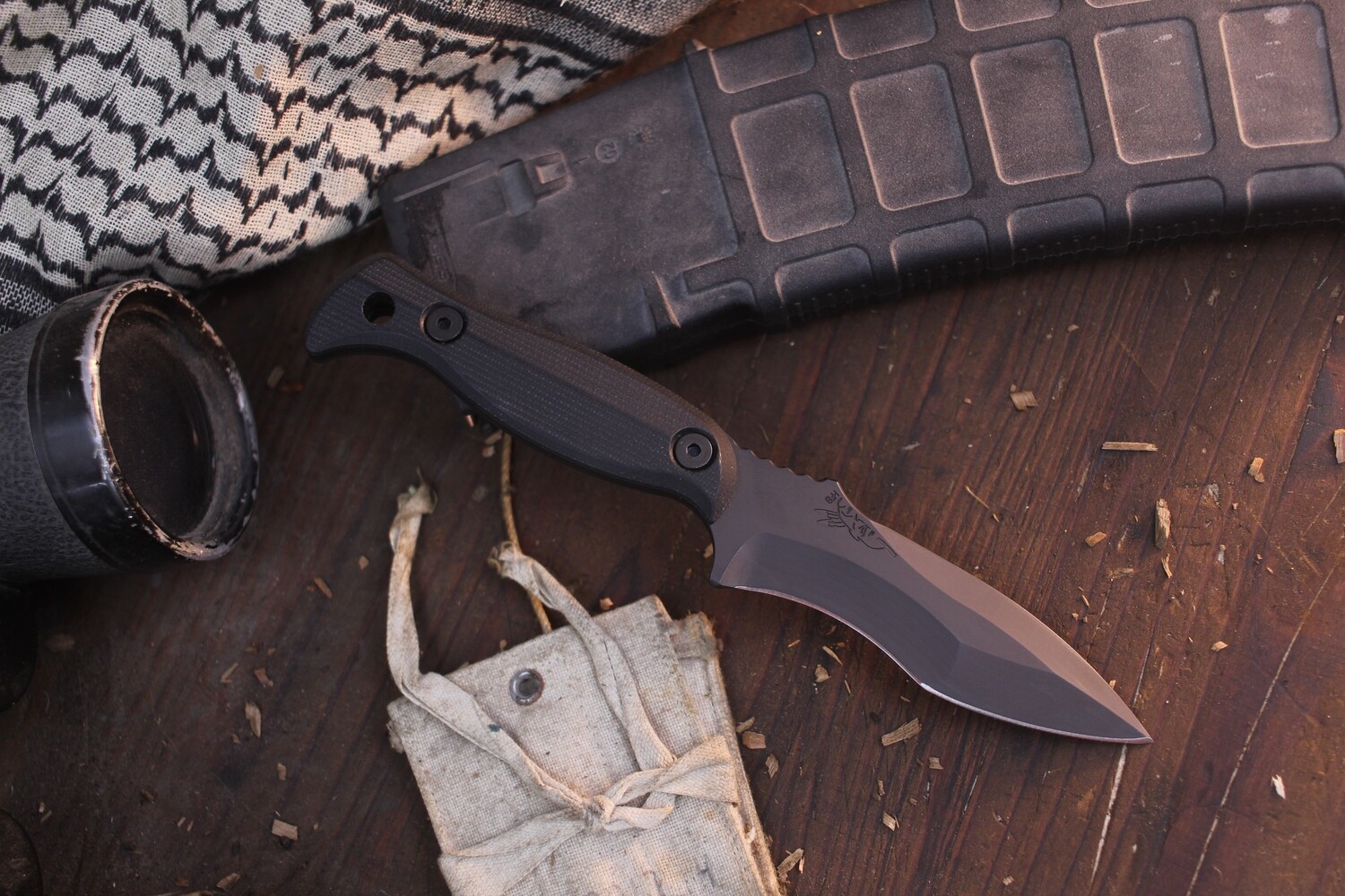 Half Face Blade Extremis 3.5” Fixed Blade / Black G-10 / Armor Black Cerakote S35VN