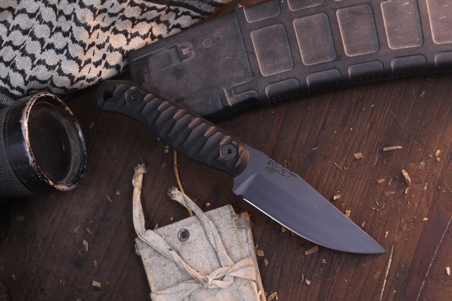 Half Face Blade Featherlight 3.35” Fixed Blade / Black G-10