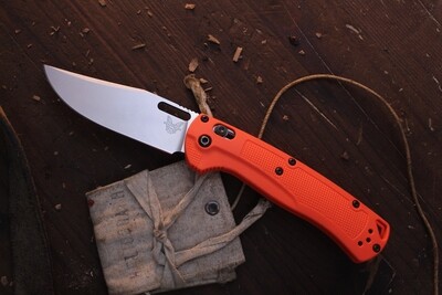 Benchmade Prototype Taggedout 3.5&quot; AXIS Lock Folder / Orange Grivory / Stonewashed CPM-154