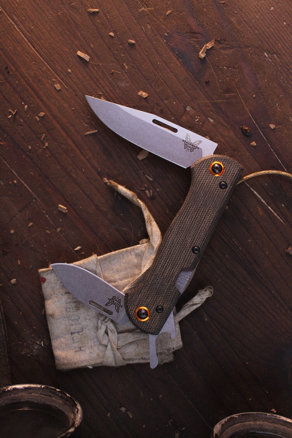 Benchmade Prototype Weekender 3&quot; Slipjoint Folder / OD Green Micarta / Stonewashed S30V