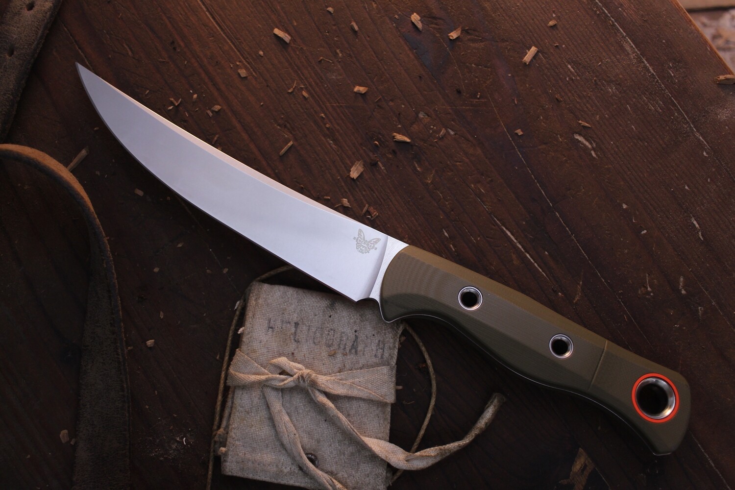 Benchmade Prototype Meatcrafter 6.1&quot; Fixed Blade / OD Green G-10 / Stonewashed S45VN
