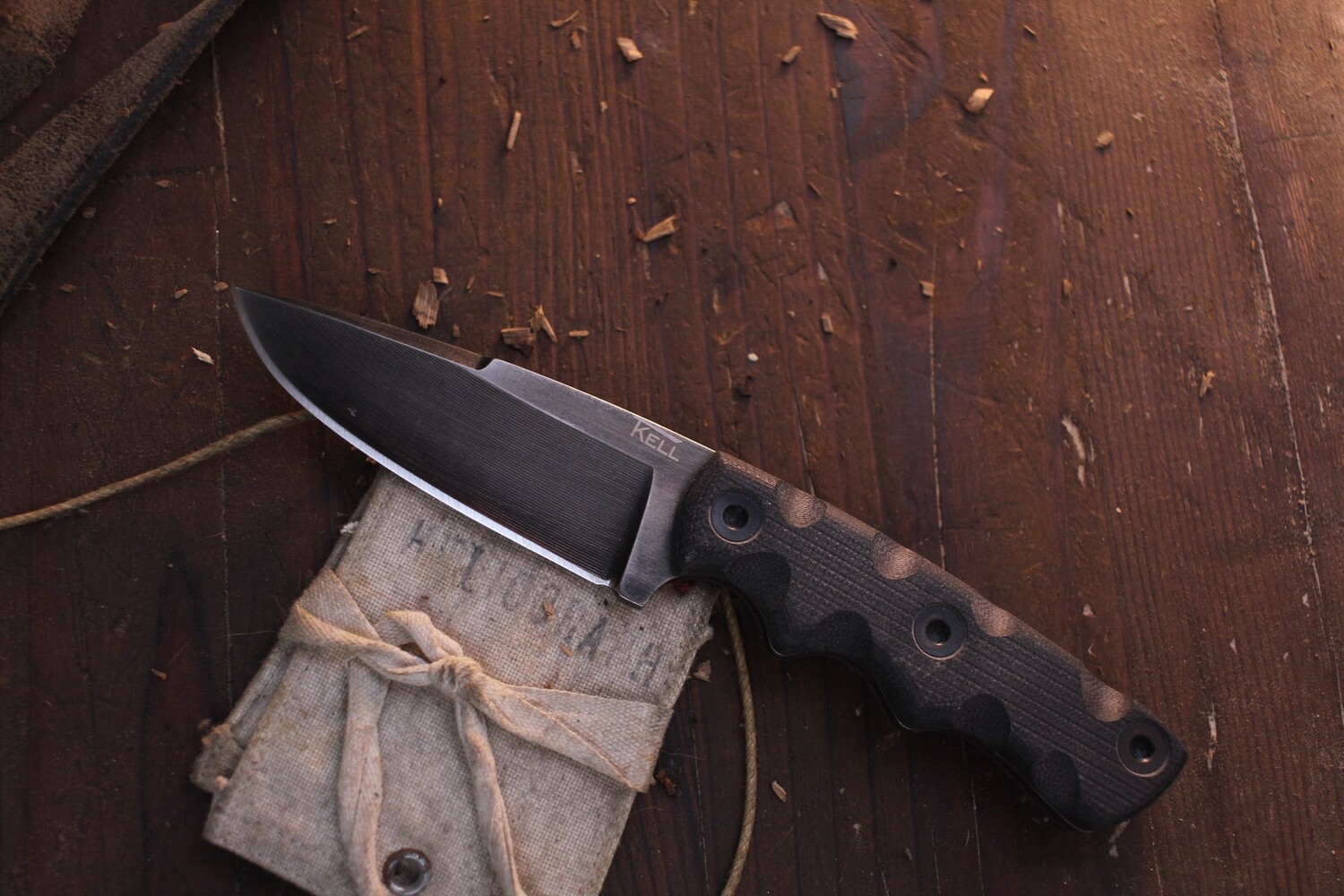 T.KELL Combatant 3.21&quot; Fixed Blade Knife / Black G10 / Black 80CRV2 ( Pre Owned )