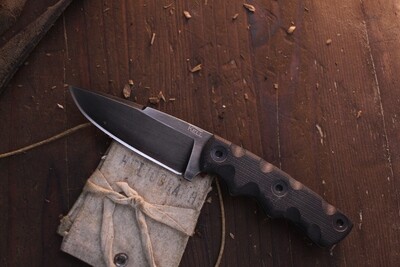 T.KELL Combatant 3.21" Fixed Blade Knife / Black G10 / Black 80CRV2 ( Pre Owned )