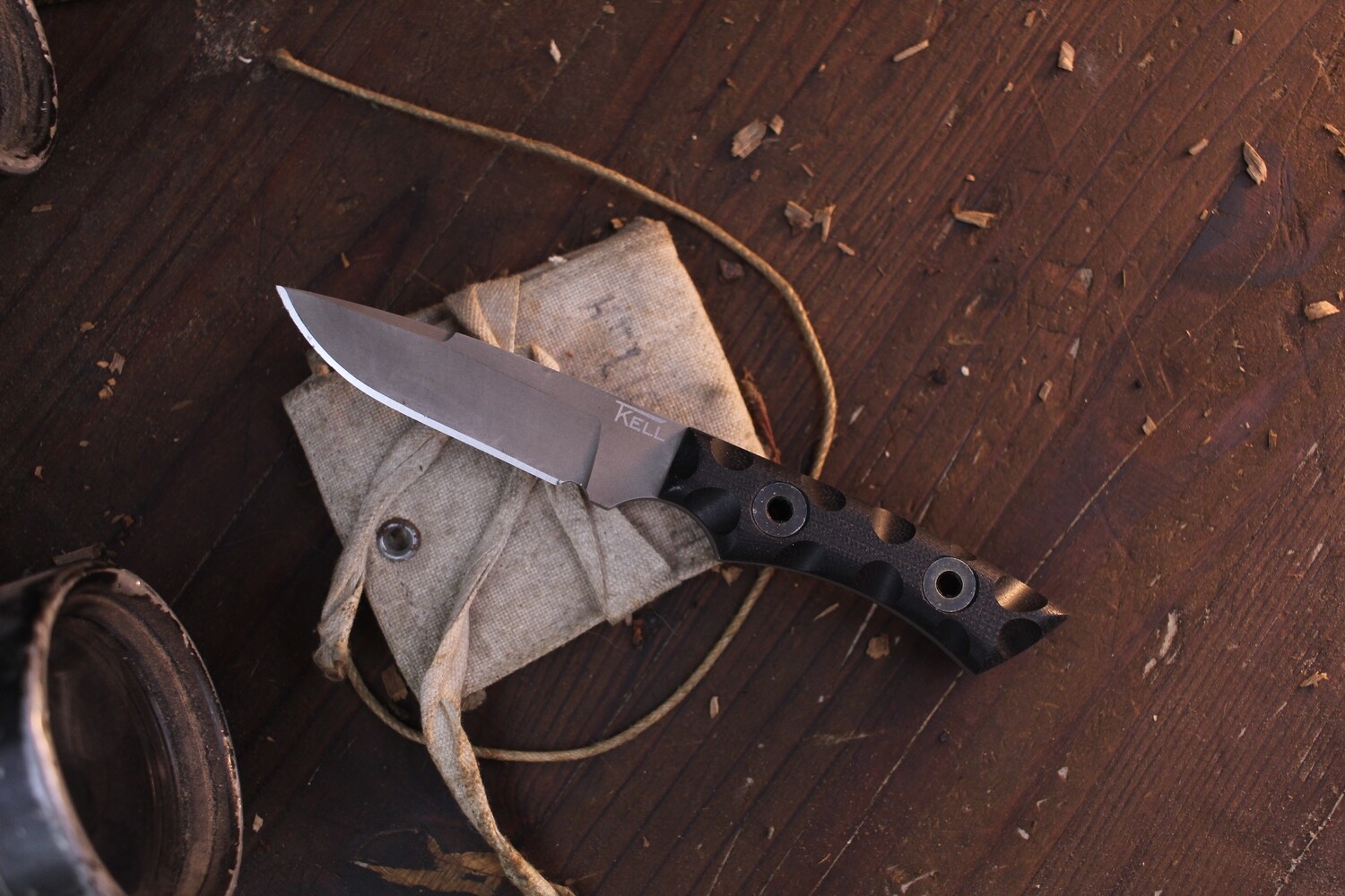T.KELL Piranha 2.5&quot; Fixed Blade Knife / Black G10 / Black 80CRV2 ( Pre Owned )