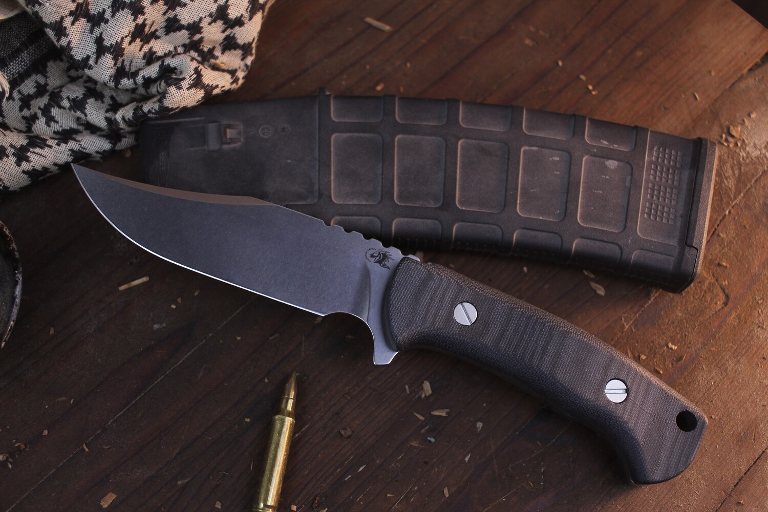 Hinderer The Ranch 5.25&quot; Fixed Blade / Black Micarta / Stonewashed 3V ( Pre Owned )