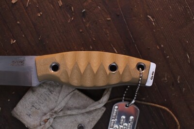 3DK Fuukko 3.75" Fixed Scandi, N690 Blade / Desert Tan G-10