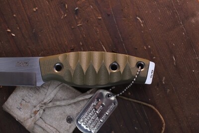 3DK Fuukko 3.75" Fixed Scandi, N690 Blade / OD Green G-10