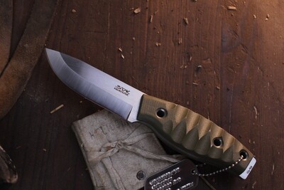 3DK Fuukko 3.75&quot; Fixed Scandi, N690 Blade / OD Green G-10