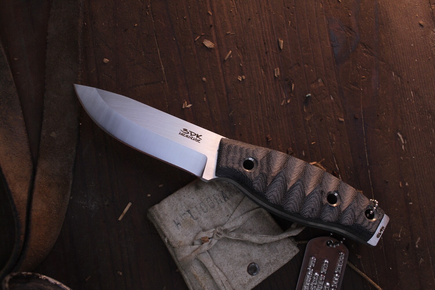 3DK Fuukko 3.75&quot; Fixed Scandi, N690 Blade / Black Micarta