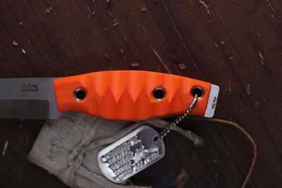 3DK Fuukko 3.75" Fixed Scandi, N690 Blade / Orange G-10
