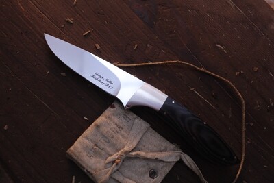 George Muller Hunter 3.25" Fixed Blade / Black Micarta / Polished N690