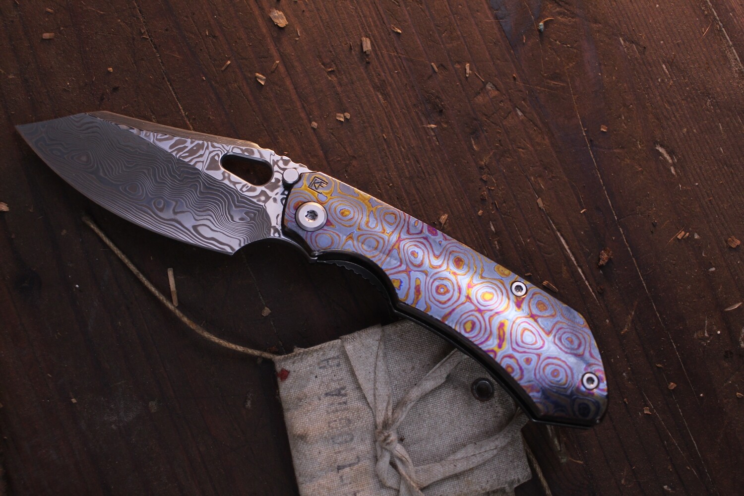 CKF Rotten Evo 3.0 3.74&quot; Folding Knife / Timascus &amp; Titanium / Damasteel ( Pre Owned )