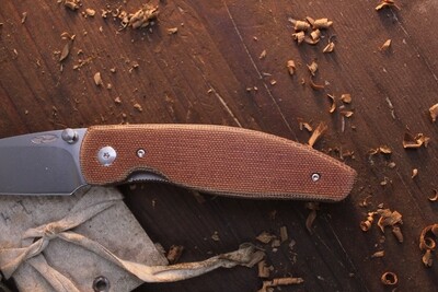 Three RIvers Manufacturing Atom 3.5" Folding Knife / Natural Micarta / Satin 20CV ( Pre Owned )