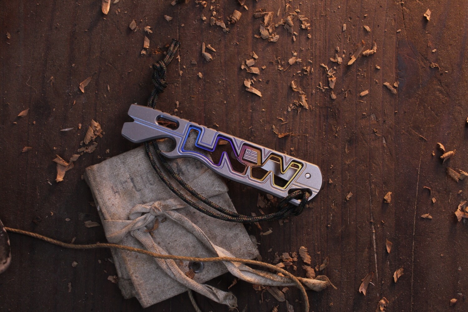 LynchNW All Access Pass Ultralight V1.8 / Skeletonized Multi Color Anodized Titanium  ( Pre Owned )