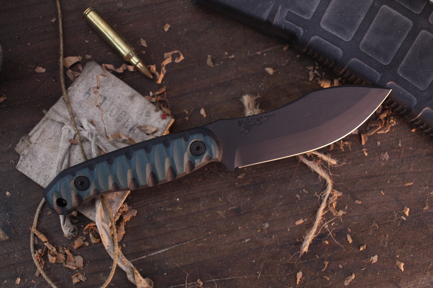 Half Face Blade Skinner Jr. 3.75&quot; Fixed Blade / Forest Green G-10 / Black Cerakote S35VN