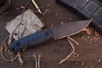 Half Face Blade Featherlight 3.35” Fixed Blade / Arctic Storm Carbon Fiber / Acid Washed S35VN