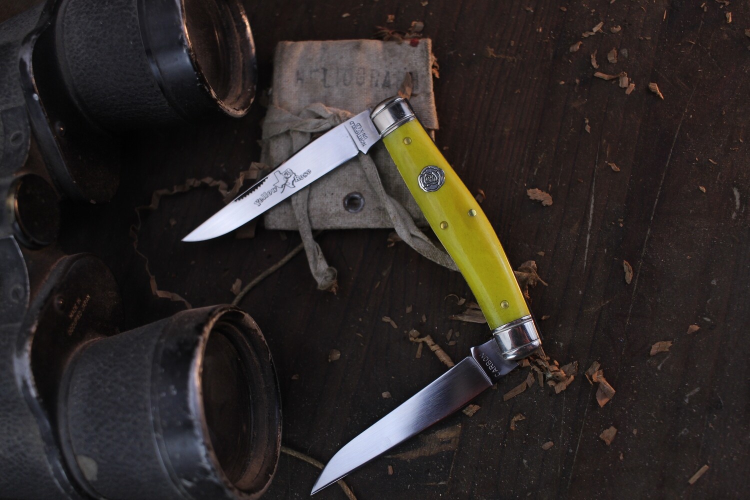 Great Eastern Cutlery Northfield UN-X-LD Coon Skinner 3.1&quot; Slip Joint / Smooth Yellow Rose Bone / Polished 1095 ( Pre Owned )