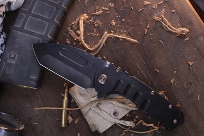 Medford Knife and Tool (MKT) Praetorian T 3.75&quot; Framelock Folder / PVD &amp; Violet Anodized Titanium / PVD CPM-3V (Pre Owned)