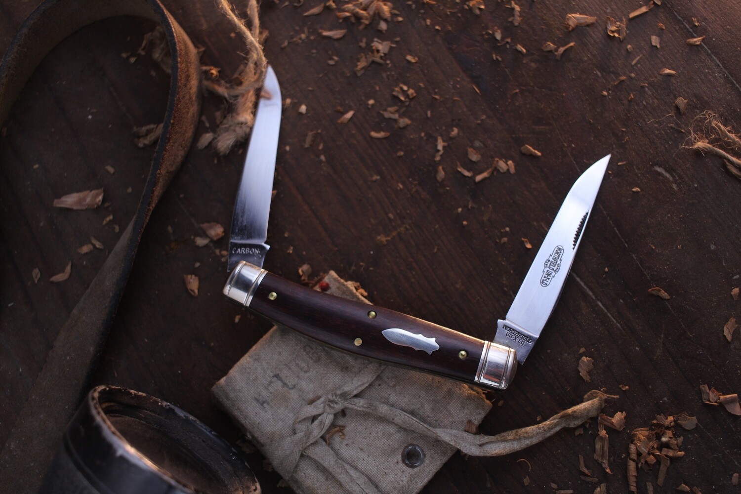 Great Eastern Cutlery Northfield UN-X-LD #81 Coon Skinner 3.10&quot; Slipjoint / Snakewood / Polished 1095 ( Pre Owned )