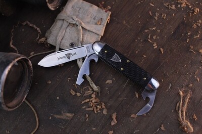 Great Eastern Cutlery Tidioute #35 Johnny On The Spot 2.65"Slip Joint Multi Tool / Black TexDel / Polished 1095 ( Pre Owned )