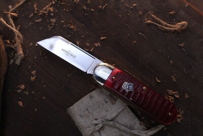 Great Eastern Cutlery Tidioute #36 Toenail Clipper 3.05" Slipjoint / Blood Red Jigged Bone / Polished 1095 ( Pre Owned )