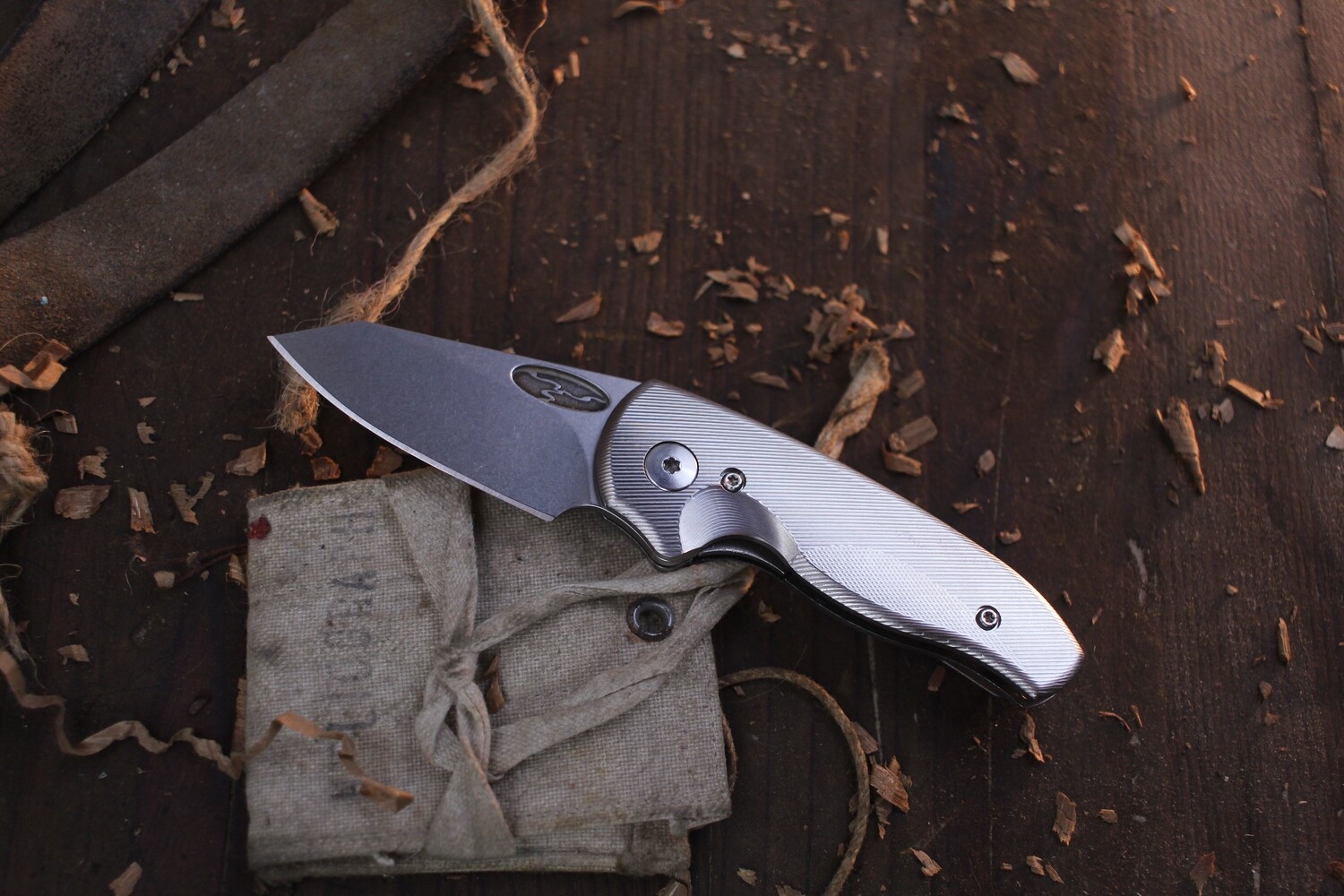 TRM Nerd 2.2&quot; Folding Knife / Titanium / Stonewashed 20CV ( Pre Owned )