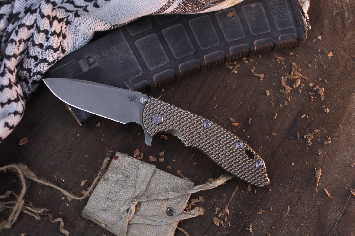 Hinderer XM-18 3.5&quot; Folding Knife / Stonewash Bronze Ti &amp; Battle Bronze Ti  / Working Finish 20CV ( Pre Owned )