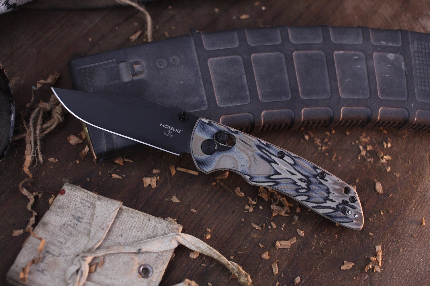 Hogue Deka 3.25&quot; ABLE Lock Folder / FDE G-Mascus / Black CPM-Magnacut ( Pre Owned )