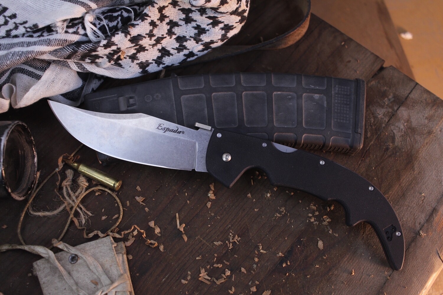 Cold Steel Large Espada 5.5&quot; Folding Knife / Black G10 / Satin AUS10A ( Pre Owned )