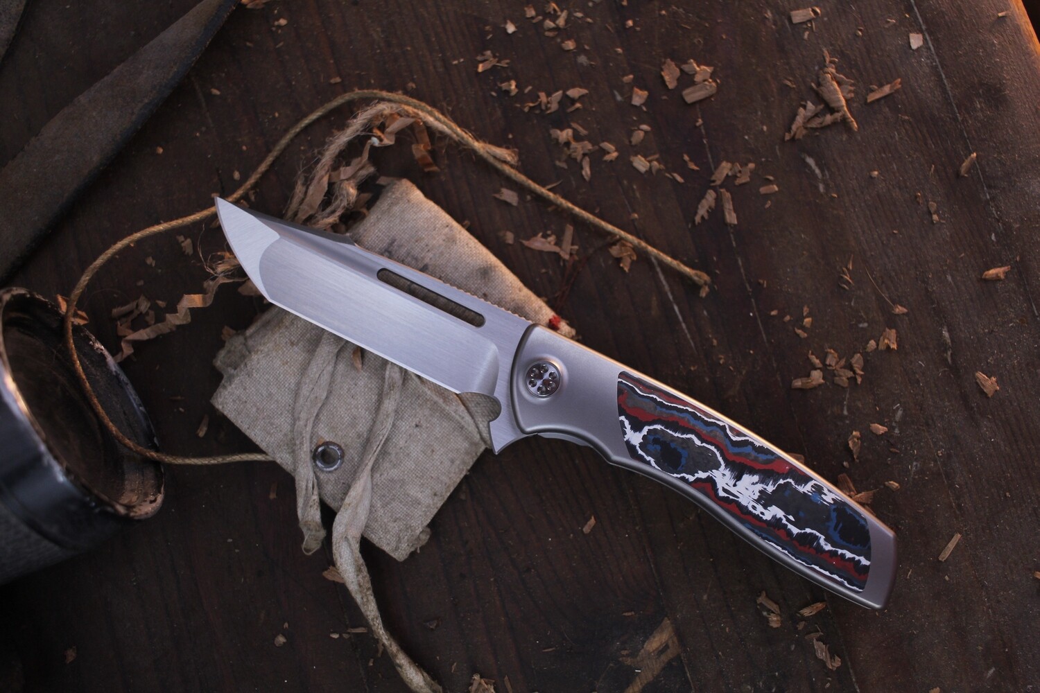 Sharp By Design Mini Evo Harpoon 3.25&quot; Framelock Flipper / Nebula FatCarbon / Hand Rubbed M390