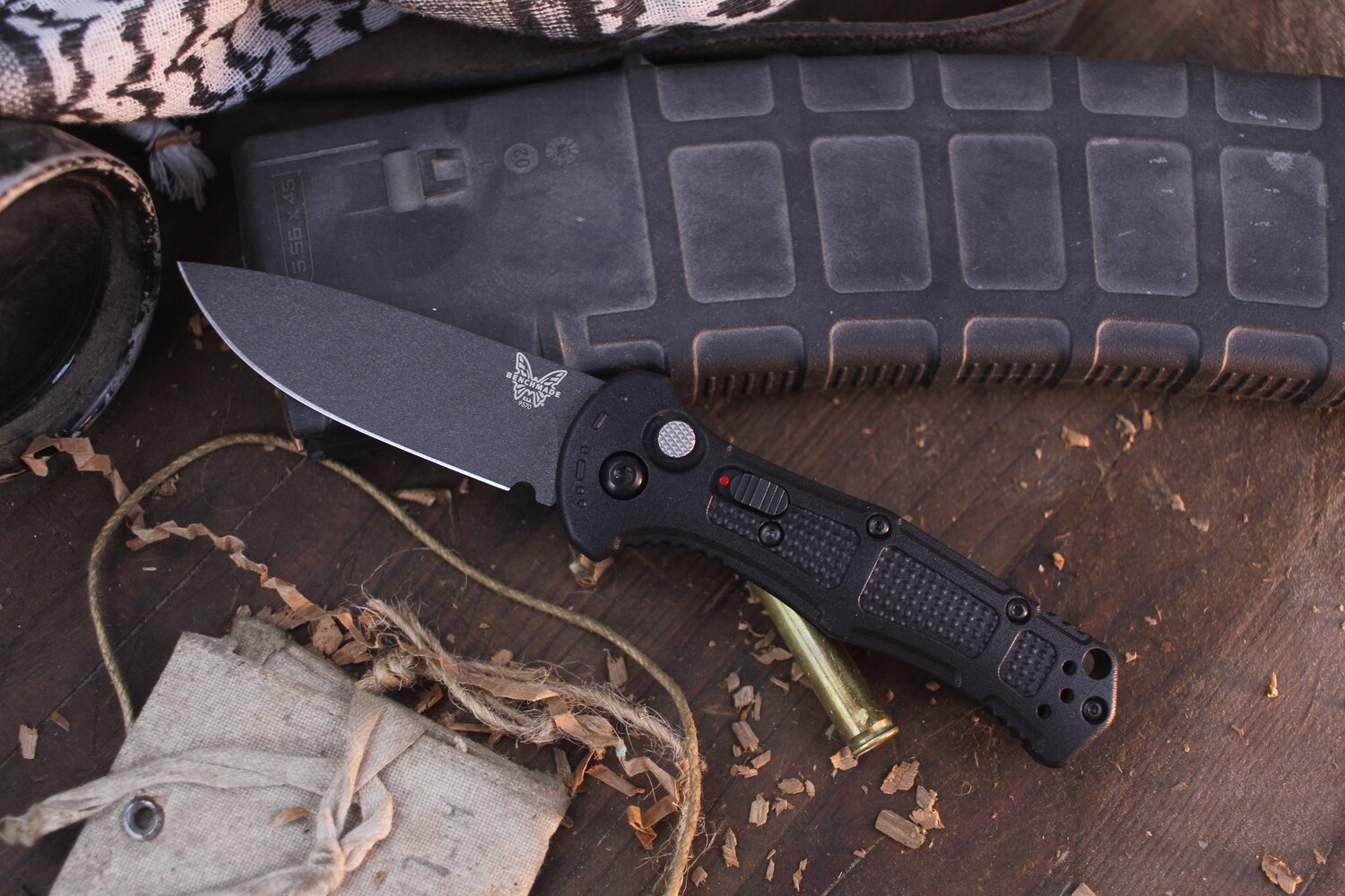 Benchmade Mini Claymore 3&quot;Auto Folder / Black Grivory / Black CPM-D2