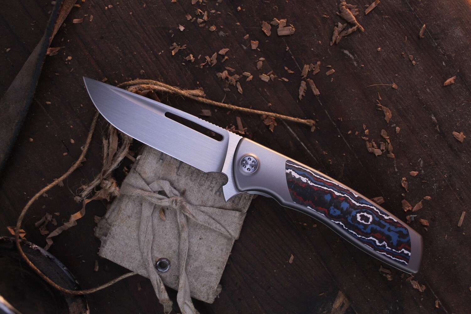 Sharp By Design Mini Evo Drop Point 3.25&quot; Framelock Flipper / Nebula FatCarbon / Hand Rubbed M390