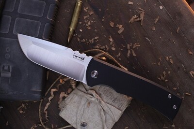 Chaves Redencion 229 3.5&quot; Lee Williams Kickstop Flipper / Black G10 &amp; Titanium / Satin M390 Drop Point