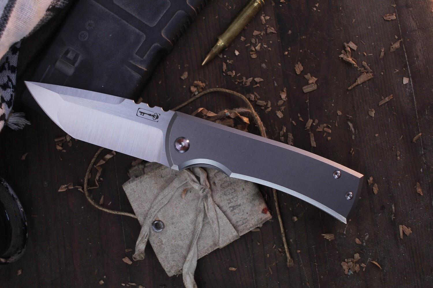 Chaves Redencion 229 3.5&quot; Lee Williams Kickstop Flipper / Titanium / Satin M390 Tanto