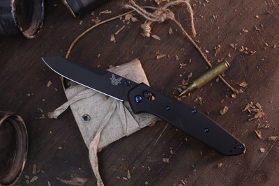 Benchmade Osborne 3.4" AXIS Lock Knife / Black Ti / Black S90V ( Pre Owned )