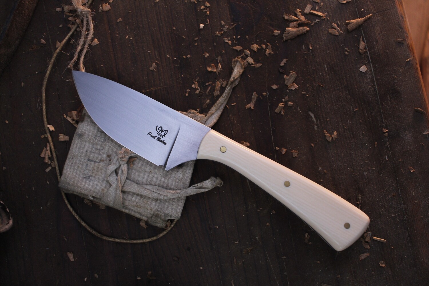 Wild River Custom Trapper 3.75&quot; Fixed Blade / Ivory Micarta / Satin 52100