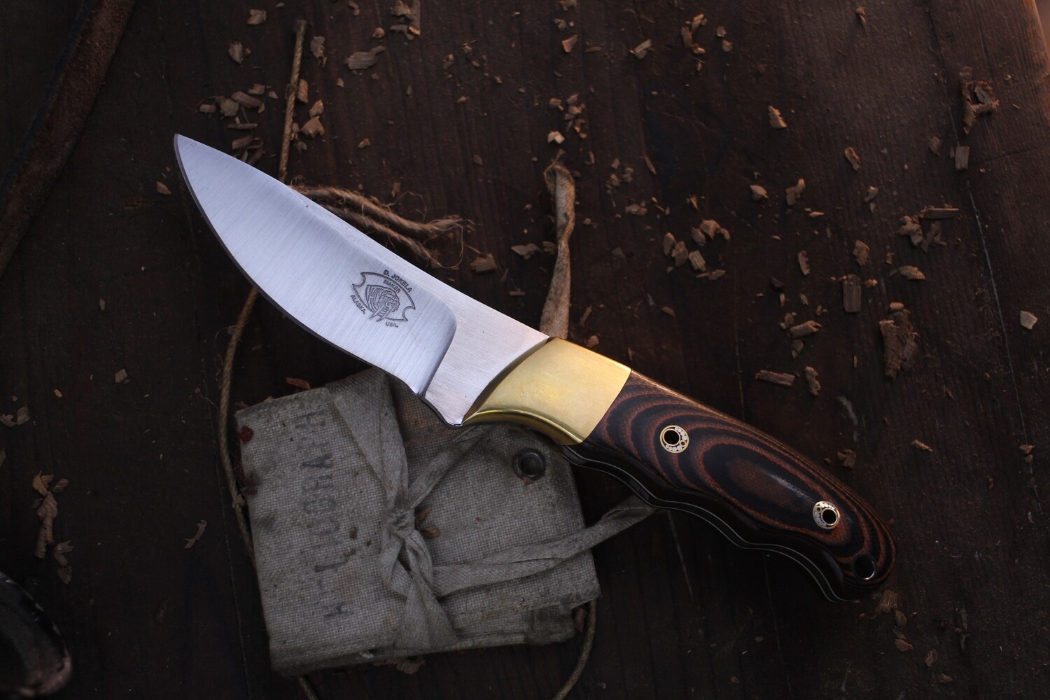 Dennis Jokela Skinner 4&quot; Fixed Blade / Black &amp; Brown G10 / Satin Elmax